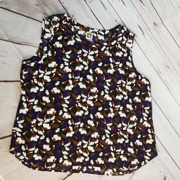 NWT Anne Klein african violet floral print tank - Picture 6 of 8